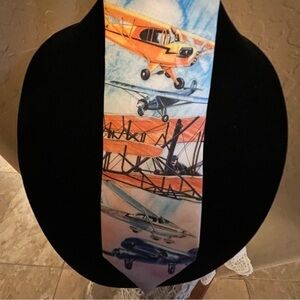 VINTAGE 1989 RALPH MARLIN "BICENTENNIAL OF FLIGHT" USA NECK TIE PILOT AIRPLANE